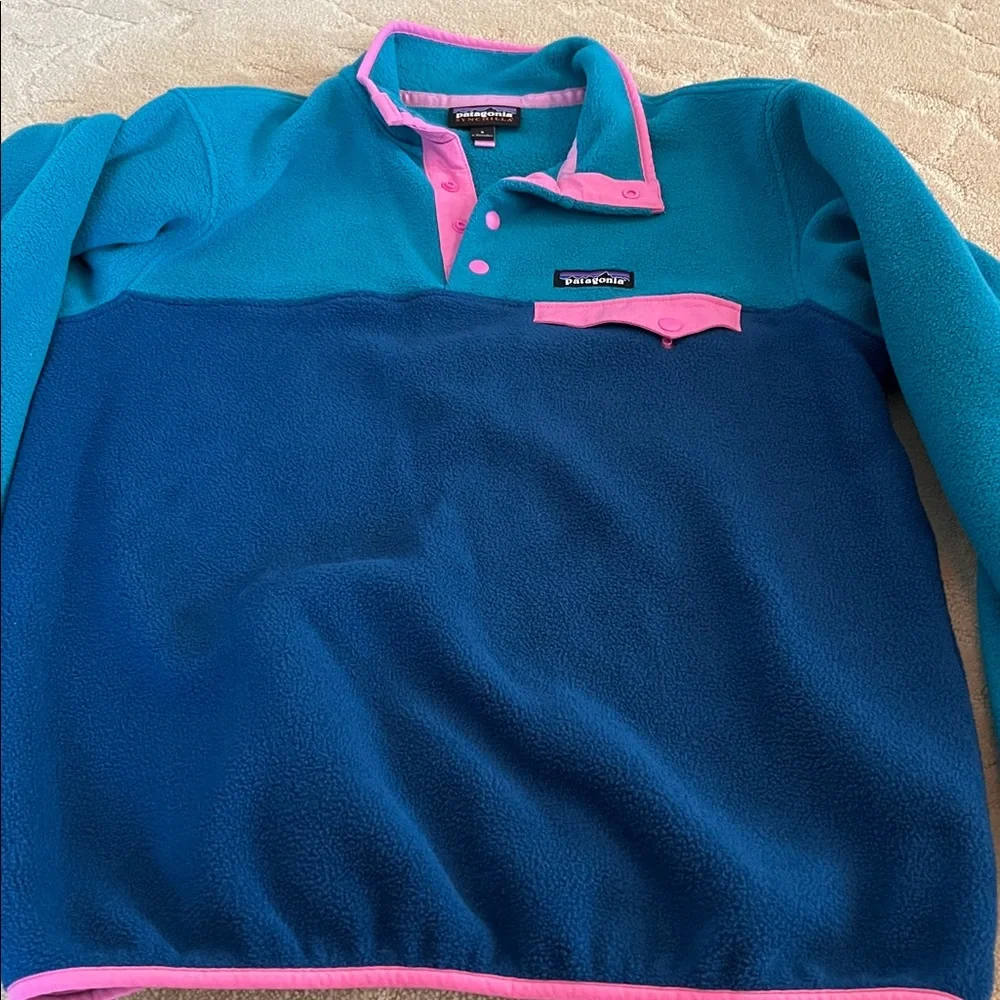 Patagonia Women's Lightweight Synchilla Snap-T Fleece Pullover Blue Small - Picture 4 of 5